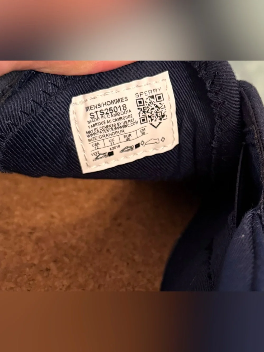 Sperry SeaCycled Captain's Moc Baja Navy Canvas Slip On Shoes Men's Size 12